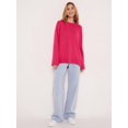 thumbnail image 3 of Women Long Sleeve Knit Sweater Jumper O Neck Tops Pullovers Casual Loose Sweater Rose  Size, 3 of 5