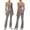 Gray, variant on Women Workout Sets Stretch Gym Yoga 2 Piece Outfits Crossover Flare Leggings & Crop Tank Top Set with Contrast Trim