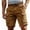 Khaki, variant on Stamzod Men Short Fashion Solid Color Summer Elastic Waist Drawstring Shorts Casual Loose Plus Size Athletic Shorts for Men with Pocket Black E XL