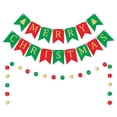 thumbnail image 2 of Fiudx Ofertas relámpago Bandera colgante con letras navideñas, decoración para fiestas, pancarta navideña, bandera colorida, bolígrafo, cuerda, cola de golondrina, creación de ambiente festivo básico, 2 of 6