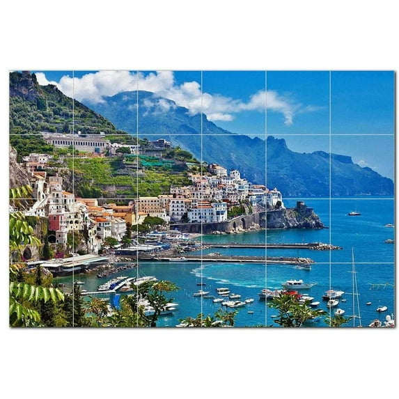 Coastal Ceramic Tile Mural Kitchen Backsplash Bathroom Shower, 400526-M64