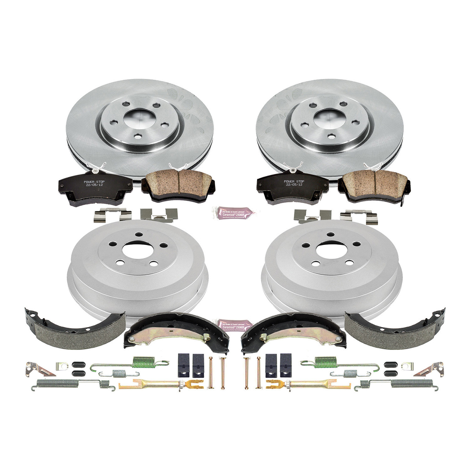 Power Stop Front and Rear Stock Replacement Drum and Shoe Kit KOE15233DK