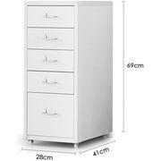 Office Steel File Cabinet 5 Drawers Detachable Mobile Metal Storage Cabinet with 4 Casters Office, Bedroom, Living Room Furniture