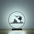 thumbnail image 4 of ORE International HBL2155 13 in. Girl & Boy on Bicycle LED Accent Table Lamp - Matte Black, 4 of 5