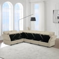 thumbnail image 4 of L Shaped Modular Sectional Sofa With Ottomans Modern 6-seater Corner Sofa Couch With Adjustable Armrest And Backrest For Office, 4 of 9