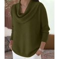 thumbnail image 4 of Women Knit Winter Clothes Casual Loose Sweaters Fall Fashion Cowl Neck Long Sleeve Trendy Pullover Green S, 4 of 7