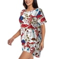 thumbnail image 2 of Bingfone Colorful Mushrooms (2) Print Pajamas Sets for Women Soft Short-Sleeved Pjs with Lounge Shorts Two Piece Sleepwear, 2 of 8