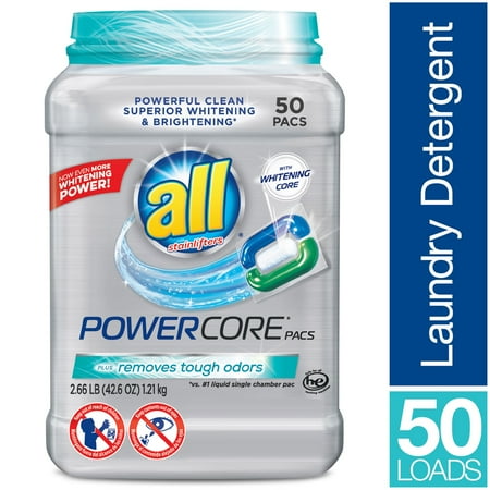 all POWERCORE PACS Laundry Detergent 50 ct Tub