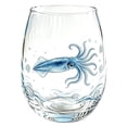 thumbnail image 2 of SLYNSHome Sea Theme Stemless Wine Glass with Watercolor Blue Marine Print, Clear Drinking Tumbler Cup for Water Wine and Daily Home Decor, 2 of 7