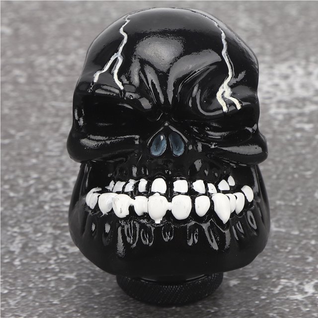 Perilla de Cambio de Marchas para Automóvil, Palanca de Cambios Manual Con Cabeza de Calavera, Palanca de Cambios Modificada, Adaptadores de 8 mm, 10 mm y 12 mm