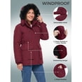 thumbnail image 6 of Wantdo Women's Recycled Thicken Puffer Jacket Quilted Winter Jacket Windproof Insulated Puffy Coat Wine Red S, 6 of 10