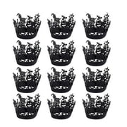 Angle View: GNEIKDEING 12PCS Halloween hollow cupcake stand