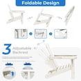 thumbnail image 3 of KINGYES Folding Adirondack Chair set of 4, Adjustable Backrest with Pull-Out Footrest & 4-in-1 Mobile Phone, Tablet, Cup Holder Tray, HDPE Plastic Adirondack Chair for Patio Garden Outdoors Fire Pit, 3 of 10