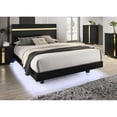 thumbnail image 3 of Miekor Furniture Modern Black 3pc Bedroom Set Eastern King Size Bed w LED 2x Nightstands Mattress Ready Furniture Acrylic Trim 55837, 3 of 12
