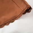 thumbnail image 5 of ClodeEU Womens High Waist Satin A-Line Skirt,Elegant Silky Satin Mini Skirt with Lace Trim Brown,Womens Plus M, 5 of 5