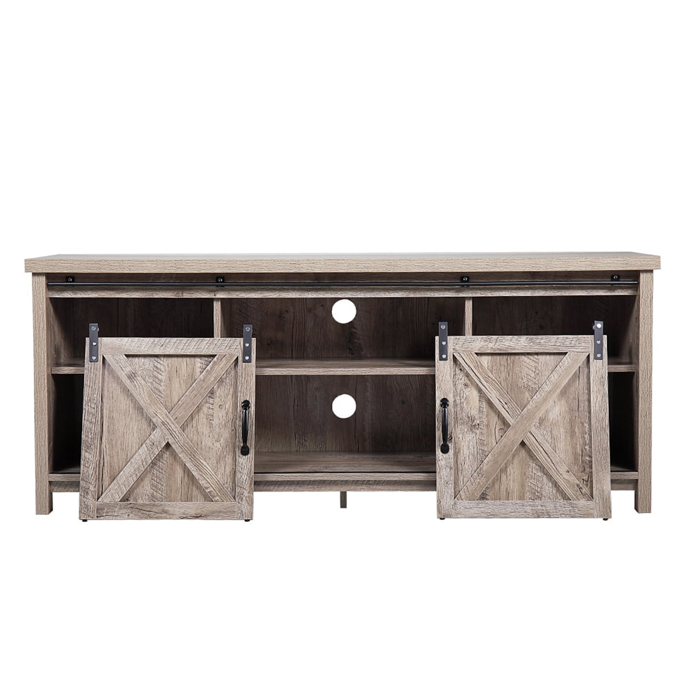 Kadyn Farmhouse Modern Barn Door Tv Stand for Tvs Up to 58", Entertainment Center for Tvs for Living Room, Entertainment Center with Storage, Light Gray Kadyn Farmhouse Modern Barn Door Tv Stand for Tvs Up to 58", Entertainment Center for Tvs for Living Room, Entertainment Center with Storage, Light Gray