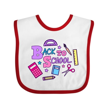 

Inktastic Back to School with School Supplies Gift Baby Girl Bib