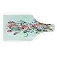 thumbnail image 2 of Flowers Cutting Board, Watercolor Style Effect Vintage Design with Roses Birds and Feathers, Tempered Glass Cutting and Serving Board, Wine Bottle Shape, Coral and Reseda Green, by Ambesonne, 2 of 5