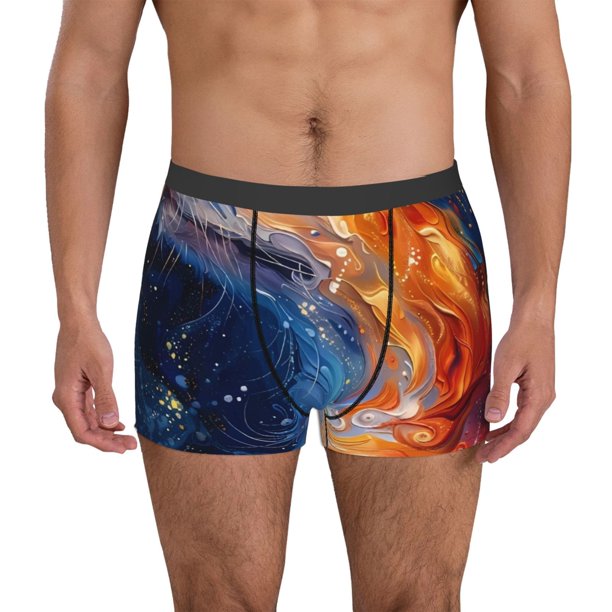 Balery Galactic Dog Swirls Art Calzoncillos bóxer para hombre, ropa interior de algodón suave y transpirable con cinturilla de nailon-Small