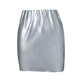 thumbnail image 2 of KOMOO Women High Waist Leather Skirt Slim Mini Pencil Skirt A-Line Office Workwear Skirt, 2 of 8