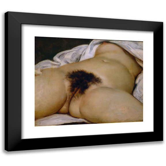 Gustave Courbet 14x12 Black Modern Framed Museum Art Print Titled - Origin of the World (1866)