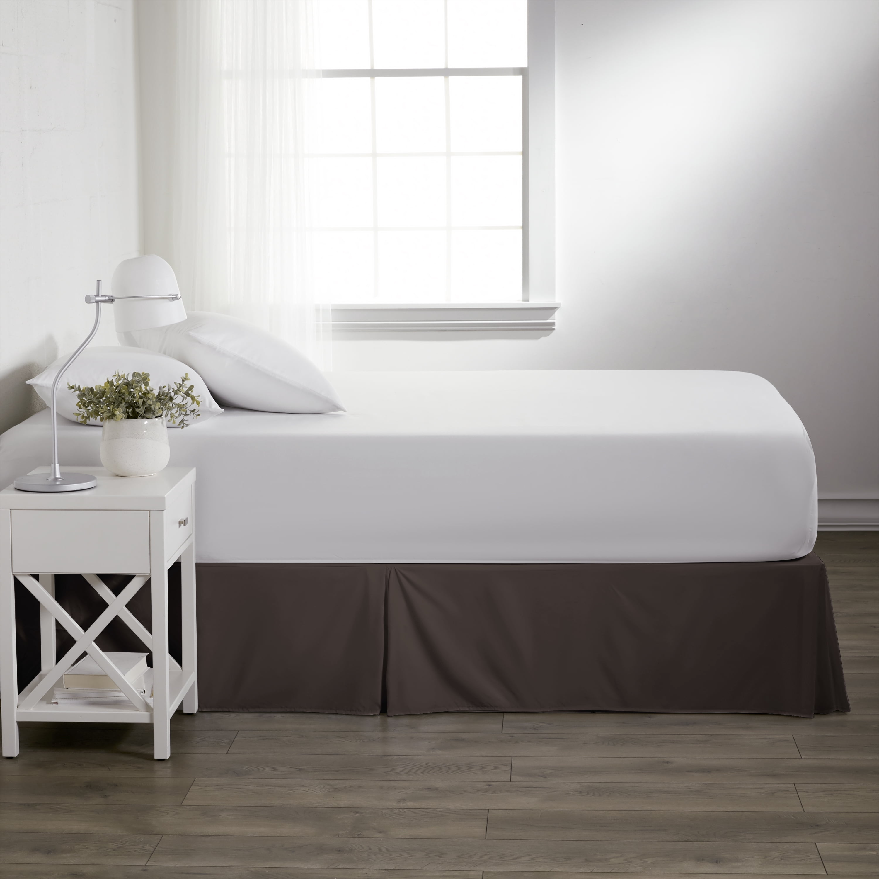 Chocolate Pleated Dust Ruffle Bed Skirt, Queen, by Noble Linens -  Walmart.com