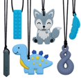 thumbnail image 1 of Collares masticables LeEyean, paquete de 6, para niños sensoriales, autismo y TDAH, 1 of 7