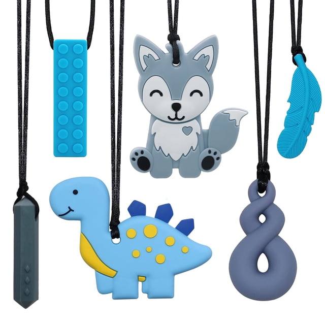 Collares masticables LeEyean, paquete de 6, para niños sensoriales, autismo y TDAH