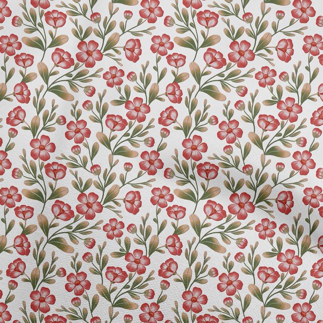 oneOone Rayon Red Fabric Floral Sewing Material Print Fabric By The Yard 56 Inch Wide