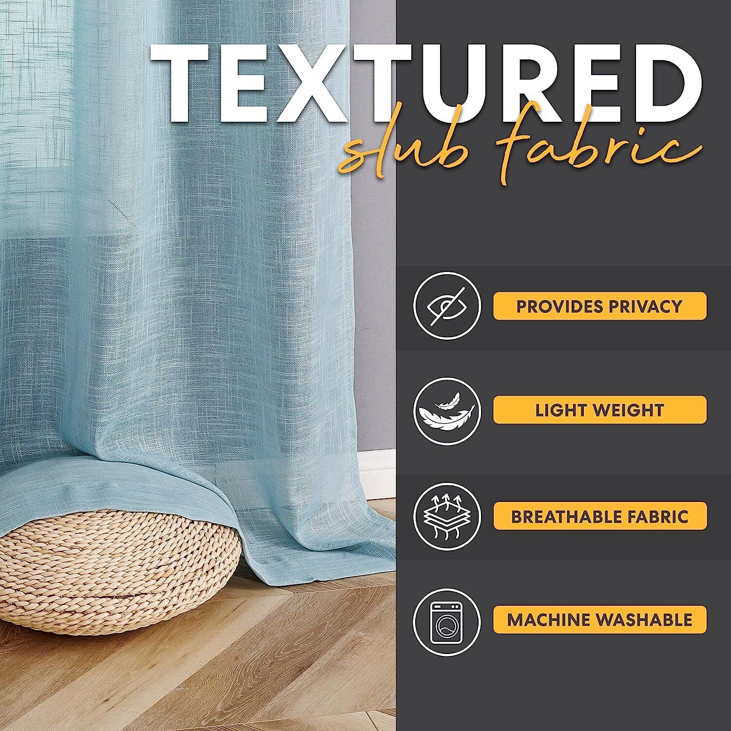 Hampton Home 2 Piece Luxury Semi Sheer Grommet Top Curtain Panel Pair - Assorted Colors
