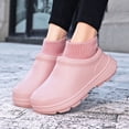 thumbnail image 2 of HEWUQI Women's Slip on Waterproof Rubber Clogs Knitted Ankle Tube Non Slip Oil Resistant Work Shoes Lightweight Short Garden Footwear Size 7.5, 2 of 5