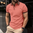 thumbnail image 2 of Lumeqa Mens Short Sleeve Contrast Trim Polo Shirt Casual Shirts for Men Slim Fit Tops for Daily Wear Office Weekend, 2 of 7