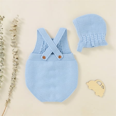 

Cathalem Cardigan Sweater Baby Knit Romper Cotton Sleeveless Boy Girl Sweater Clothes Sweaters for Girls Sweater Light Blue 12-18 Months