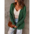 thumbnail image 2 of Cárdigan suéter hombro caído manga larga bolsillo color puro casual suéter chaqueta para mujer verde XXL, 2 of 6