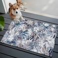 thumbnail image 3 of Palm Leaves Entryway Rug 2'x3'&nbsp; Non Slip Front Door Mats, Spring Tropical Leaf Botanical Vintage Blue Entrance Rugs Indoor Outdoor Carpet, Washable Floor Mats Small Area Rug for Bedroom Kitchen, 3 of 8