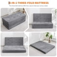 thumbnail image 2 of Tri-Fold Memory Foam Sofa Bed - 6" Tufted Folding Mattress, Corduroy Cover, Portable Twin Guest Bed for Adults, RV, Camping (39"x75"), 2 of 8