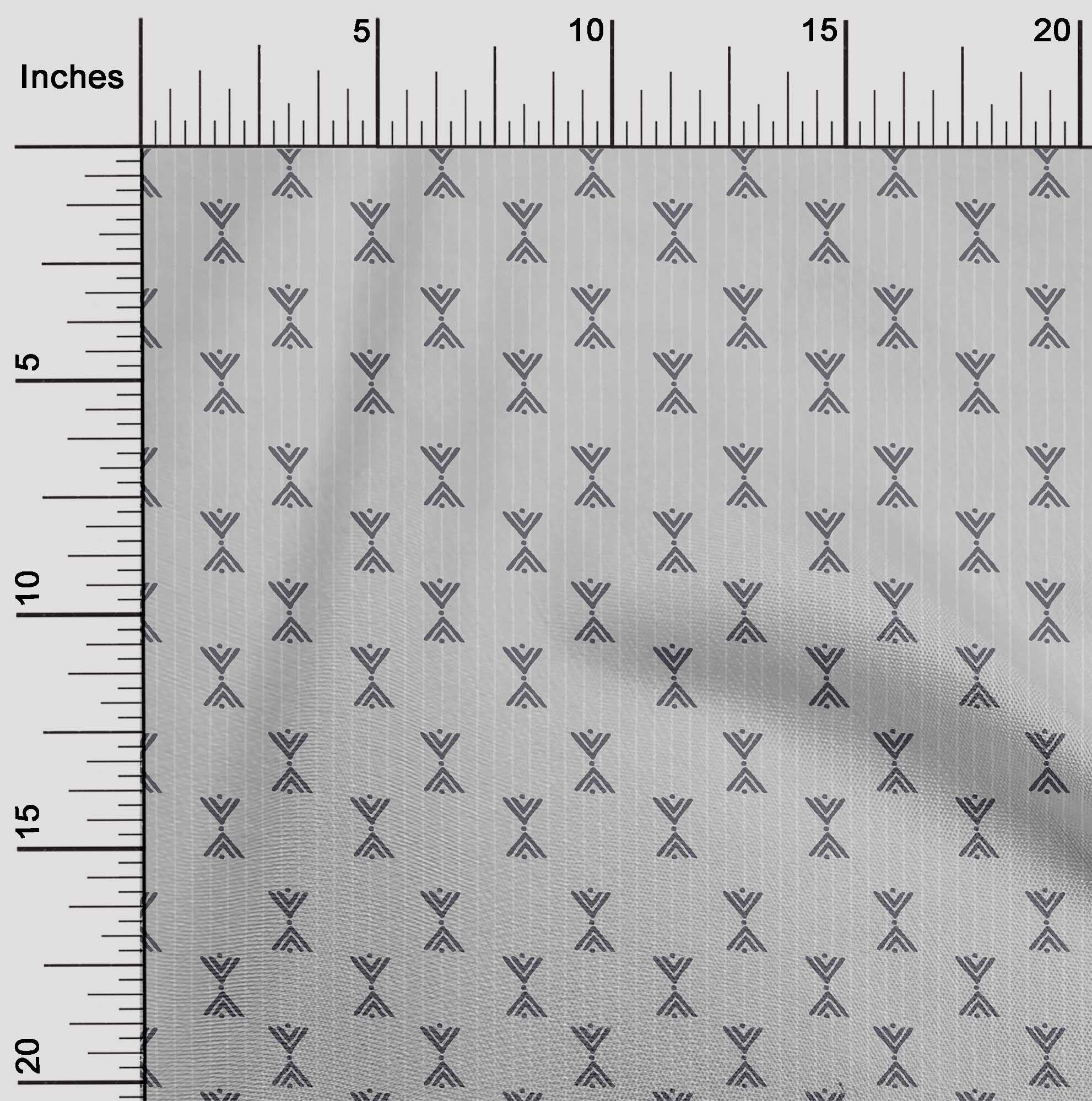 oneOone Organic Cotton Poplin Twill Fabric Stripe & Arrow Block Print ...