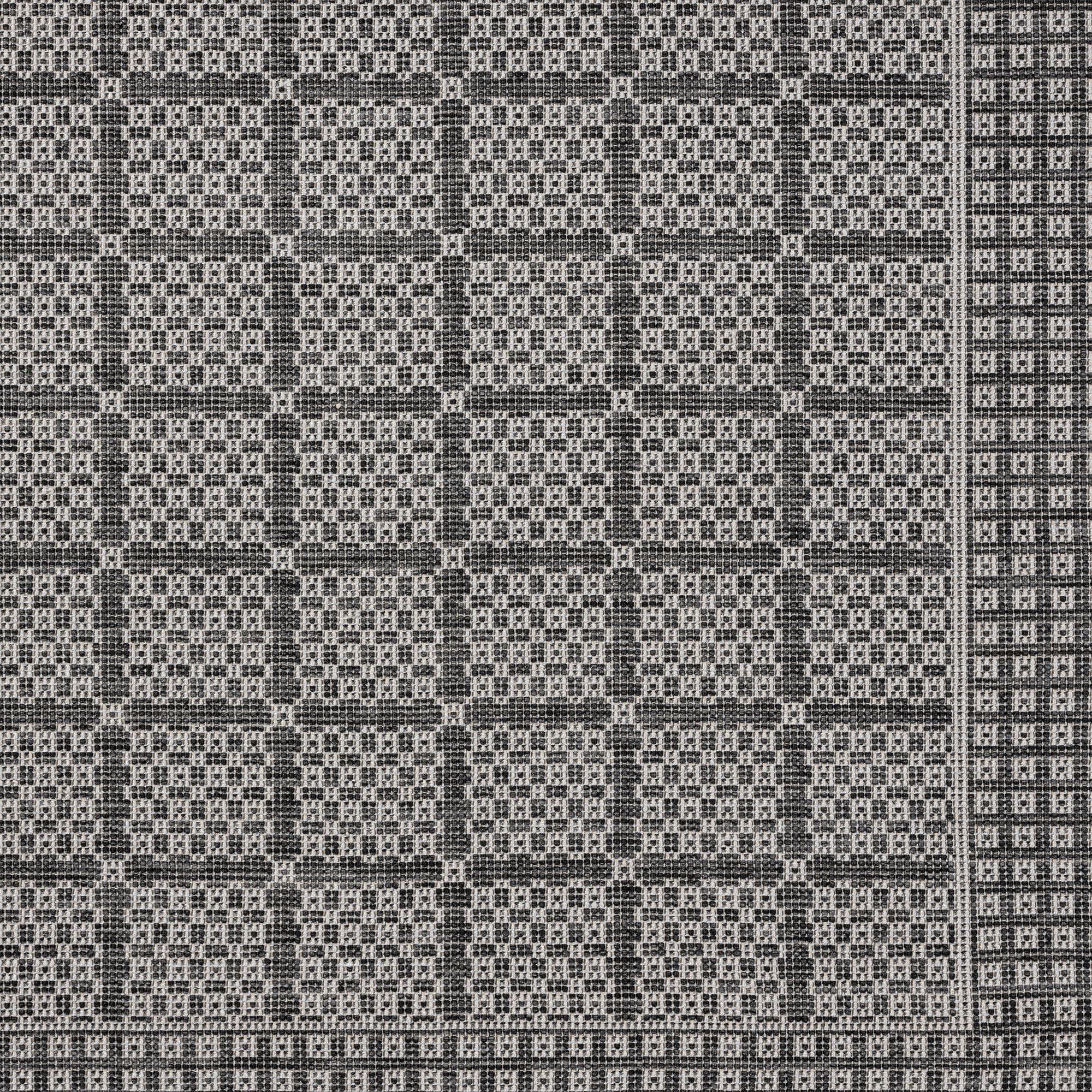 Nicole Miller New York Patio Country Luna Contemporary Geometric Indoor/Outdoor Area Rug, Black/Grey, 5'2"x7'2"