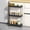 Black#467, variant on Slim 3-Tier Rolling Storage Cart Narrow Space Kitchen Bathroom Organizer with Wheels