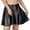 Black, variant on Women's Shiny Liquid Metallic Wet Look Flared Pleated Skater Skirt Hot Pink L