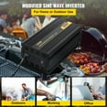 thumbnail image 2 of VEVOR Power Inverter 2500W Modified Sine Wave Inverter DC24V to AC120V Car Converter with USB Port LCD Display Remote Controller LED Indicator AC Outlets Inverter for Car RV Truck Boat Travel Camping, 2 of 9