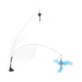 thumbnail image 4 of Suction Cat Feather Wand Toy Double End Removable Steel Wire Interactive Cat Teaser Stick Toy for Indoor Blue Flying Fish and Gray Mouse, 4 of 14