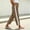 Brown women cotton linen pants a1, variant on Cagogo Womens Cotton Linen Straight Pants with Pockets Elastic Waist Casual Solid Ankle Trousers Loose Fit Lounge Workout Beach Walk Summer Clothes, Brown M