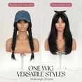 thumbnail image 4 of Black Wig with Bangs for Women Medium Length Layered Style Hair Synthetic Wig with Realistic Scalp & Heat Resistant for Daily Party Use, 4 of 6