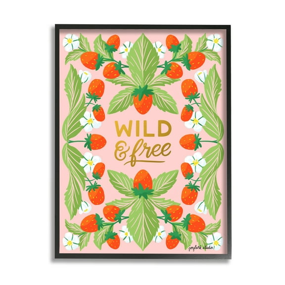 Stupell Industries Wild & Free Strawberries Food & Beverage Painting Black Framed Art Print Wall Art, 11 x 14