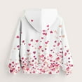 thumbnail image 4 of Bnwani Kids Hoodies Girls Long Sleeve Pockets Short Sweatshirt Valentine'S Day Hearts Graphic Printed Tops Pullover, 4 of 5