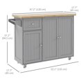thumbnail image 3 of HOMCOM Kitchen Island on Wheels Rolling Utility Serving Cart with Drawer, 3 of 10