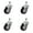 4 Swivel - No Brakes - Black, variant on 4 Inch Black Polyurethane ½ Inch Threaded Stem Caster with Brake