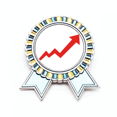 thumbnail image 1 of El mercado de valores sube, gana dinero. Insignia broche Medalla ganadora, 1 of 3