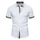 thumbnail image 1 of Mens Manga Corta Botón Abajo Camisas Empalmadas Girar Abajo Cuello, Ligero Negocio Casual Hombres Camisas de Verano, 1 of 9